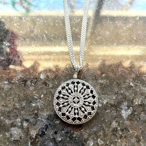 Intricate Marcasite and silver Filigree Necklace